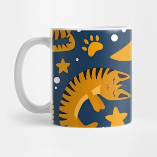 Sleeping Cat in Space Pattern Mug